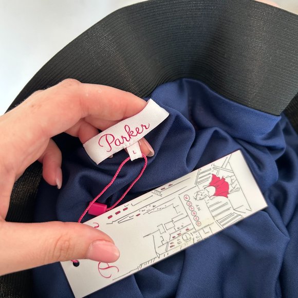 NWT Parker Knit Pencil Skirt Sz L Multicolor Rainbow Stripe Elastic Waist - Picture 3 of 8